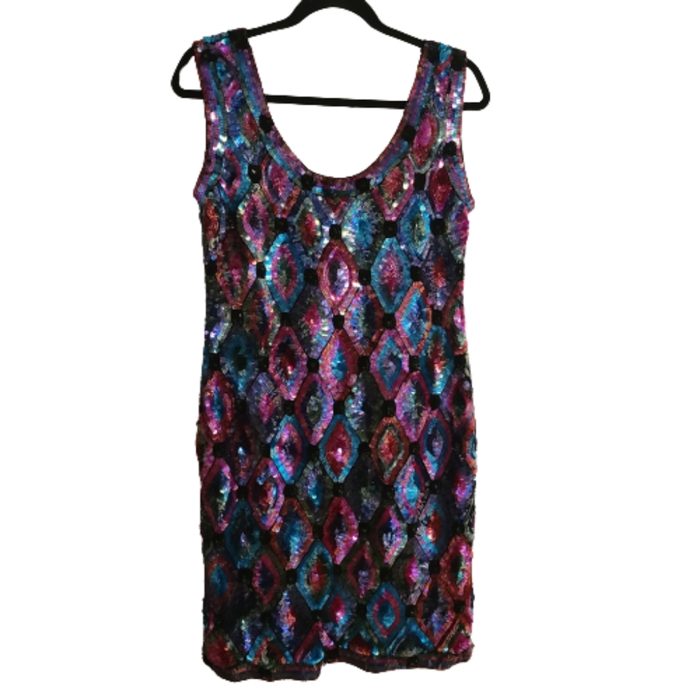 Sweelo 100% Silk Beaded Special Occassion Dress